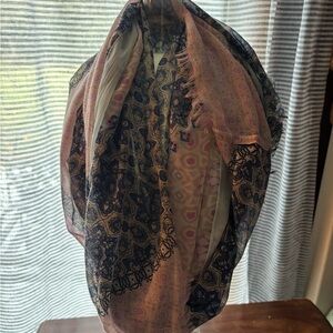 Chic Pink and Blue Patterned Scarf